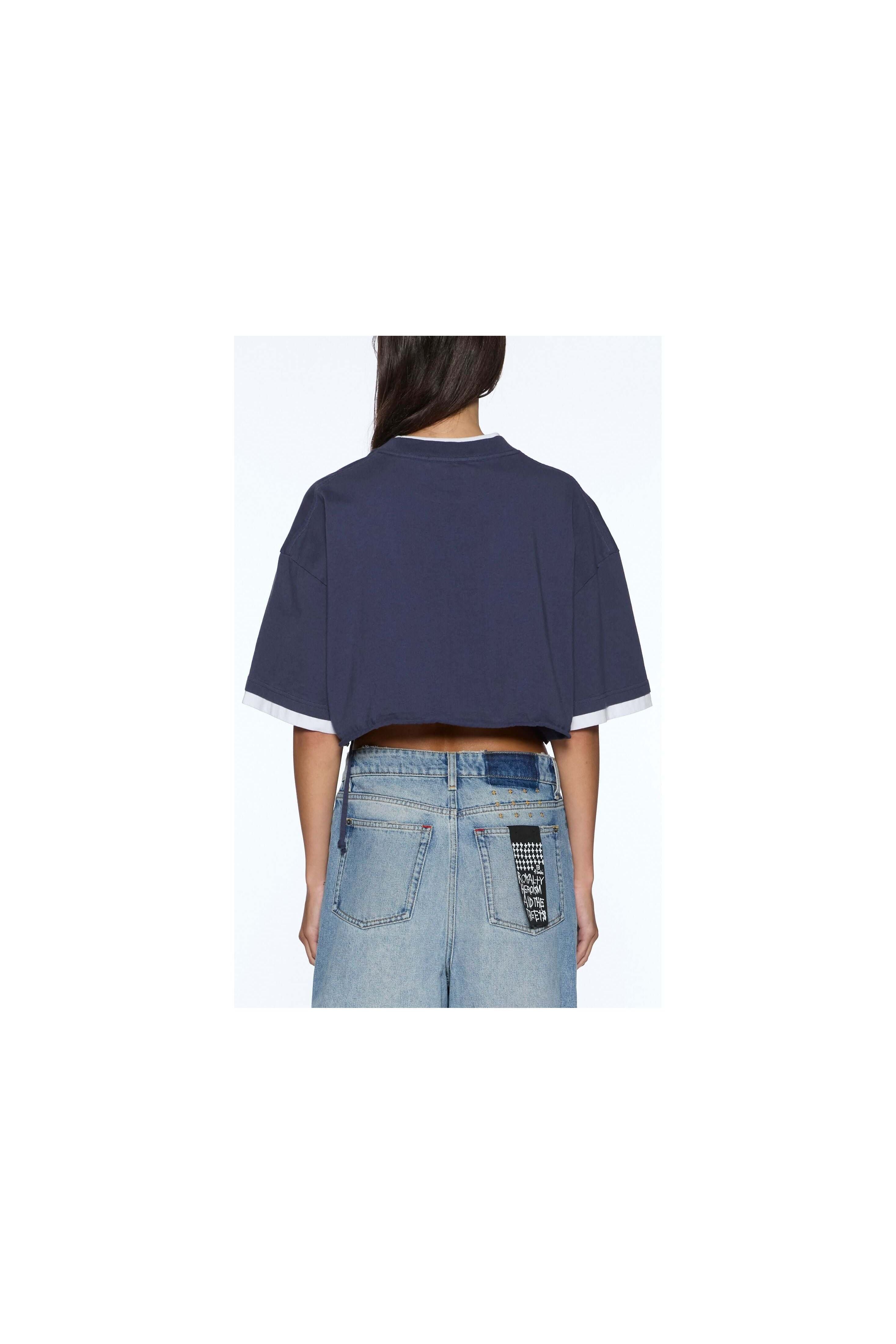 99 boyfriend cropped ss tee ink blue
