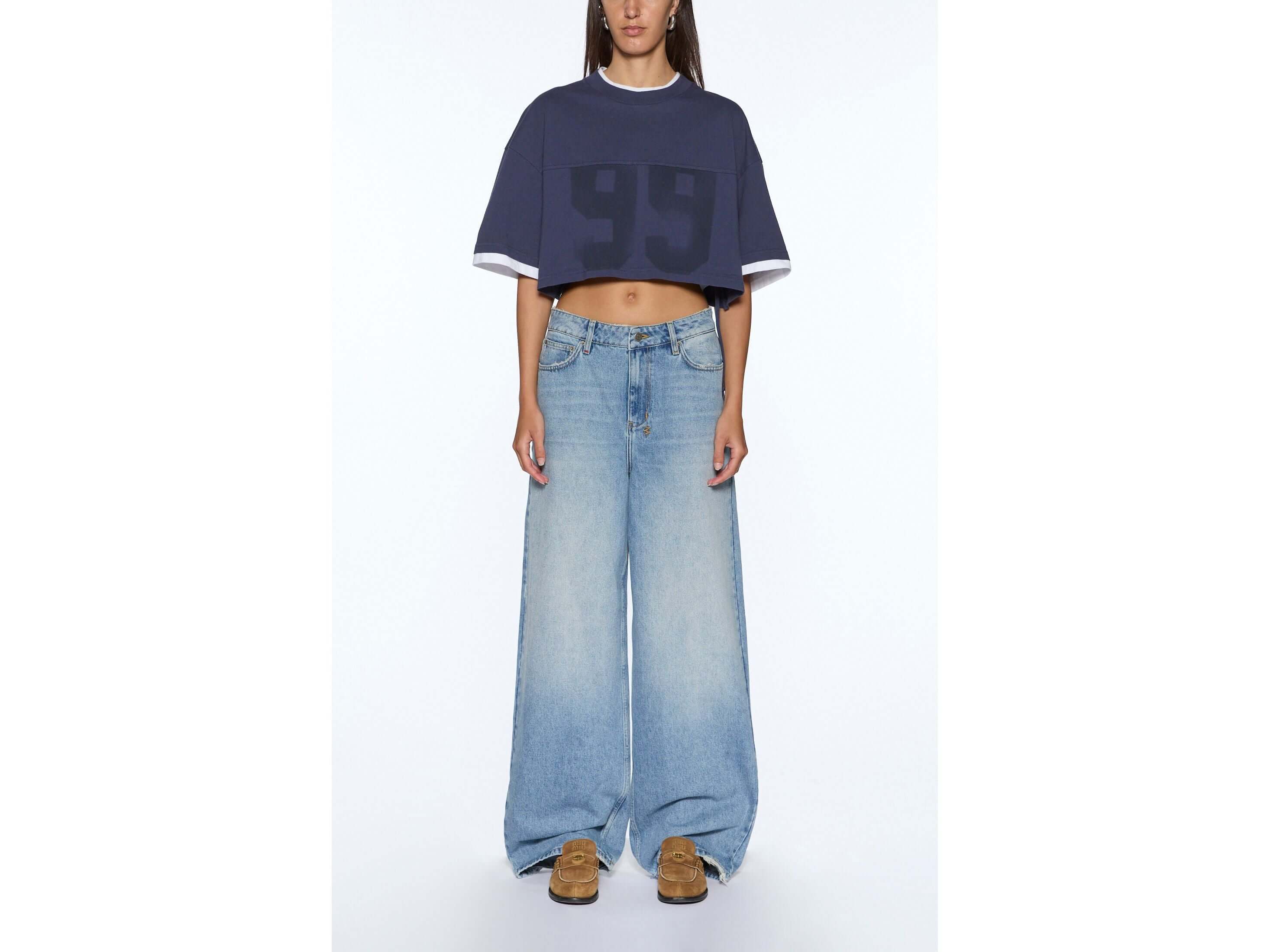 99 boyfriend cropped ss tee ink blue