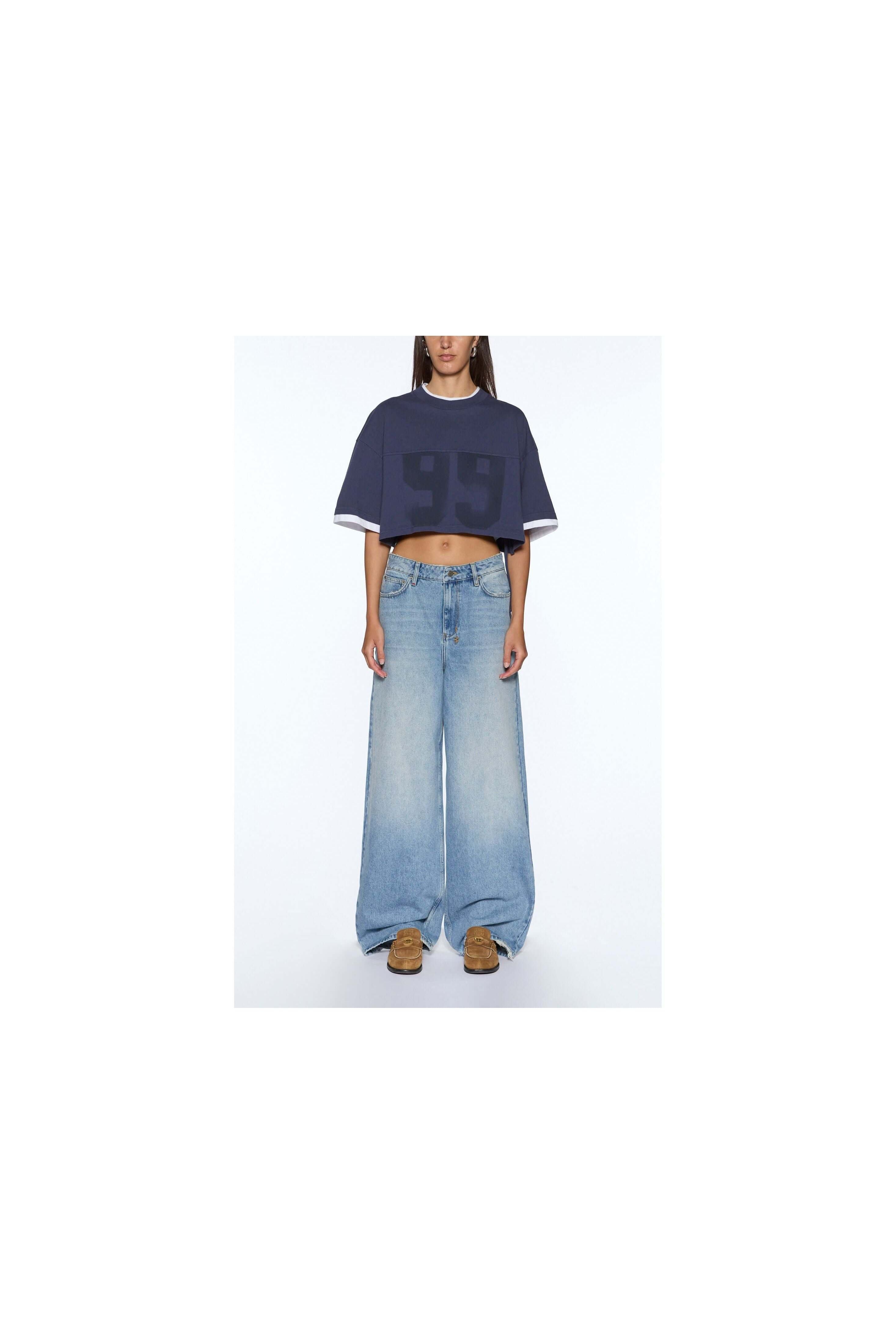 99 boyfriend cropped ss tee ink blue