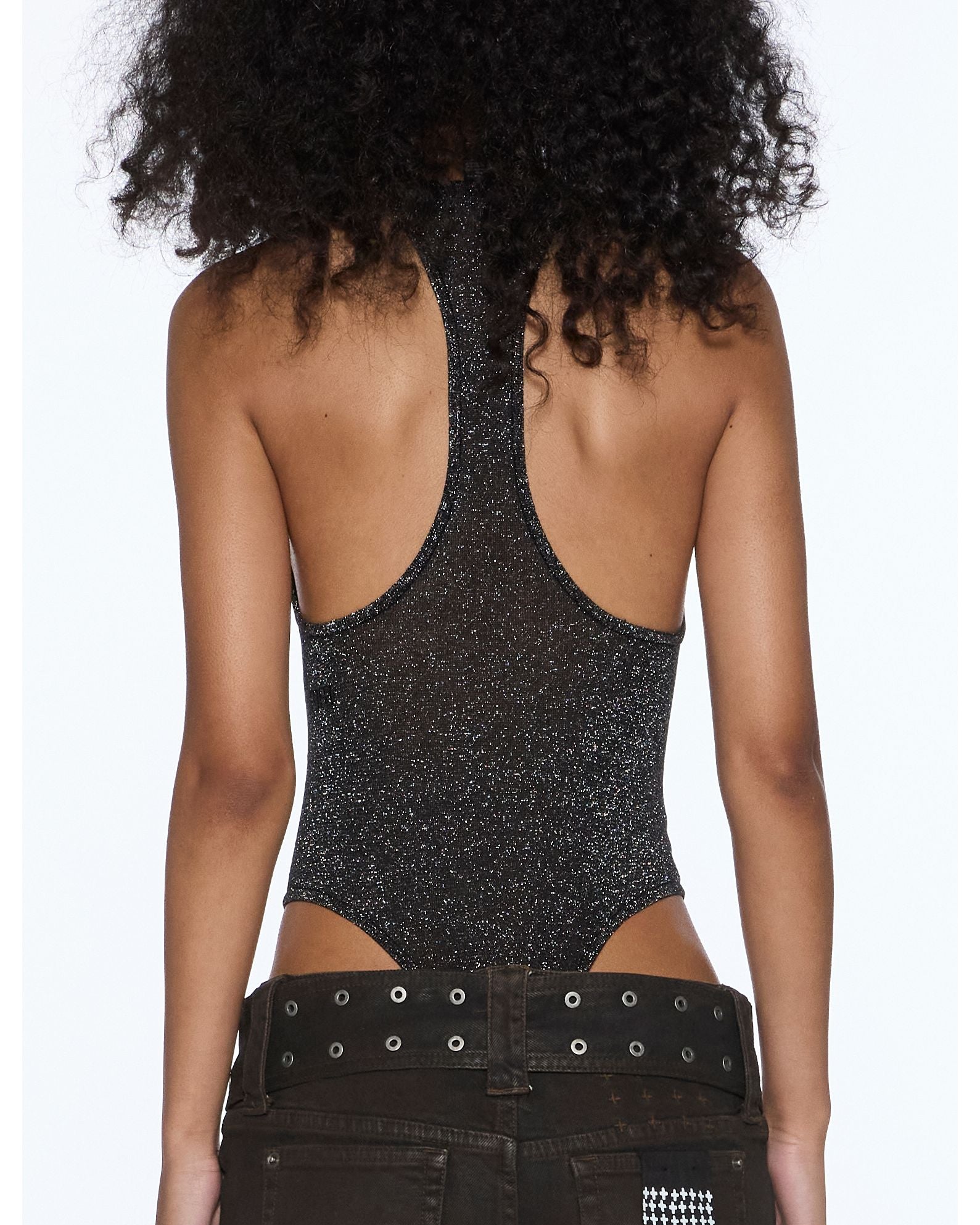 lara bodysuit silver