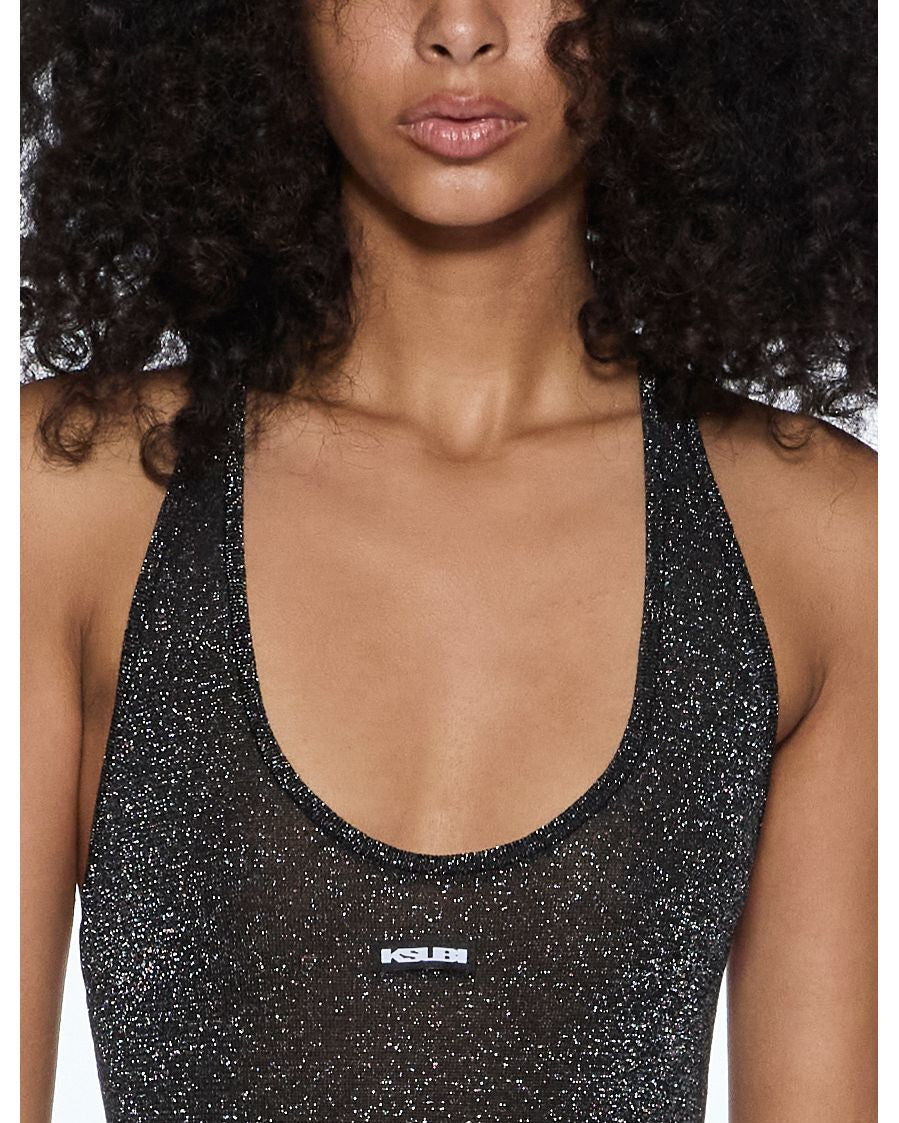 lara bodysuit silver