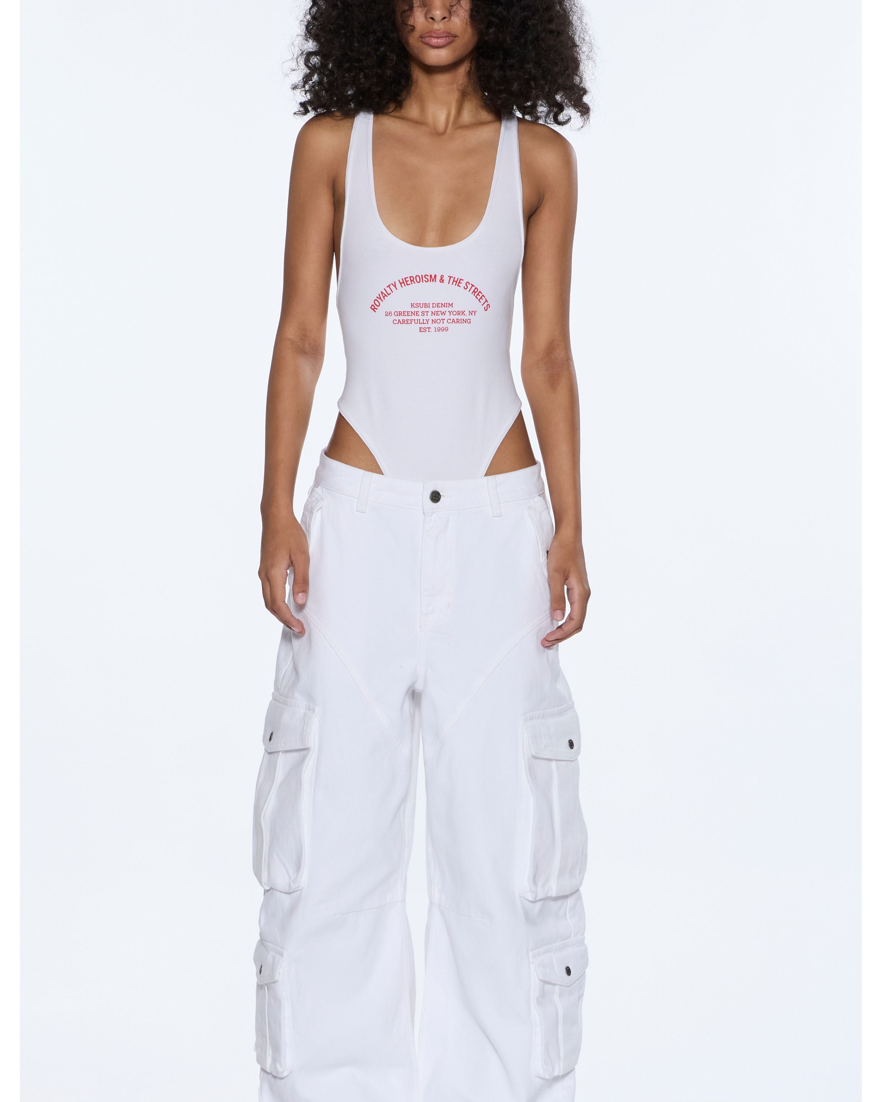 varsity lara bodysuit white