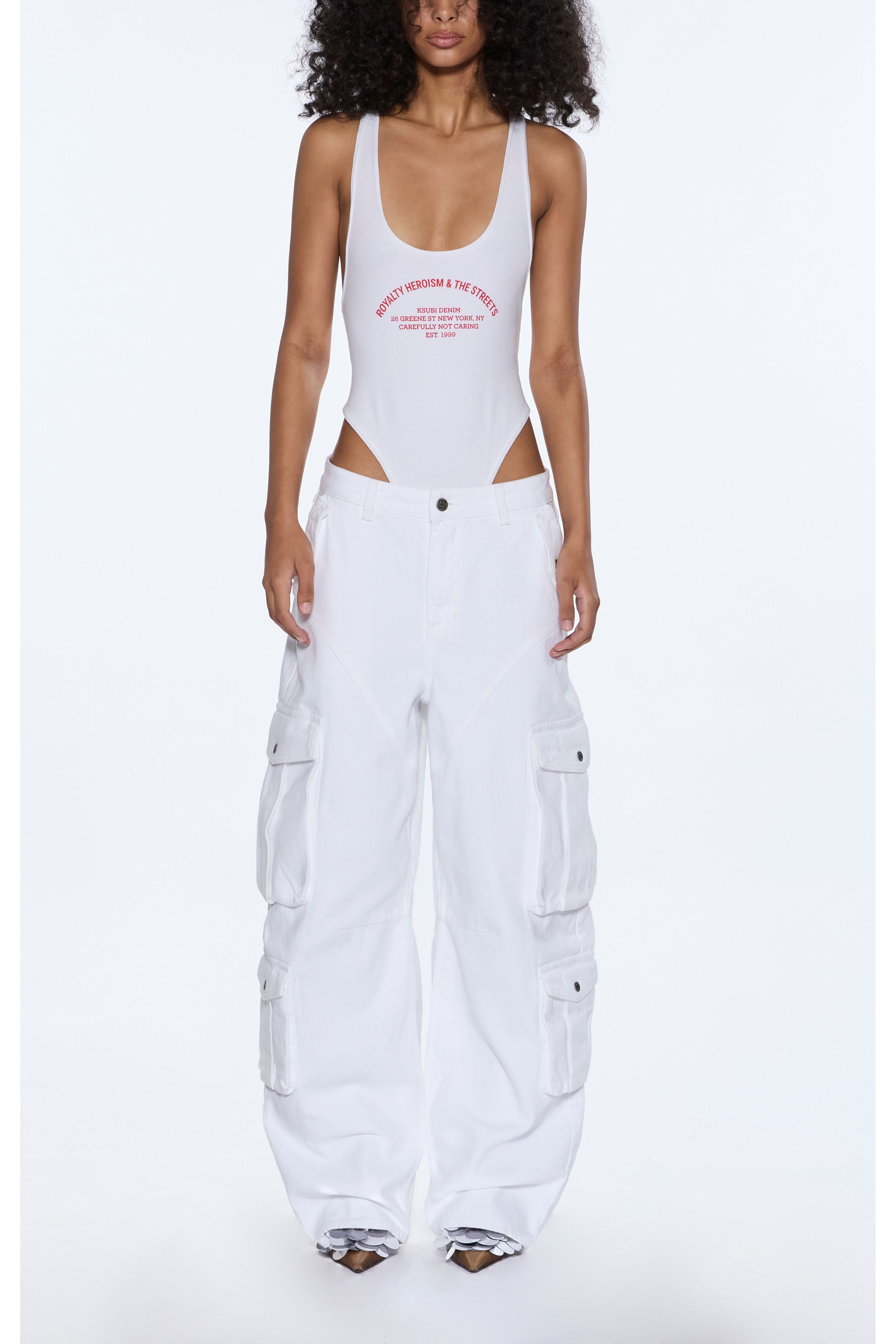 varsity lara bodysuit white