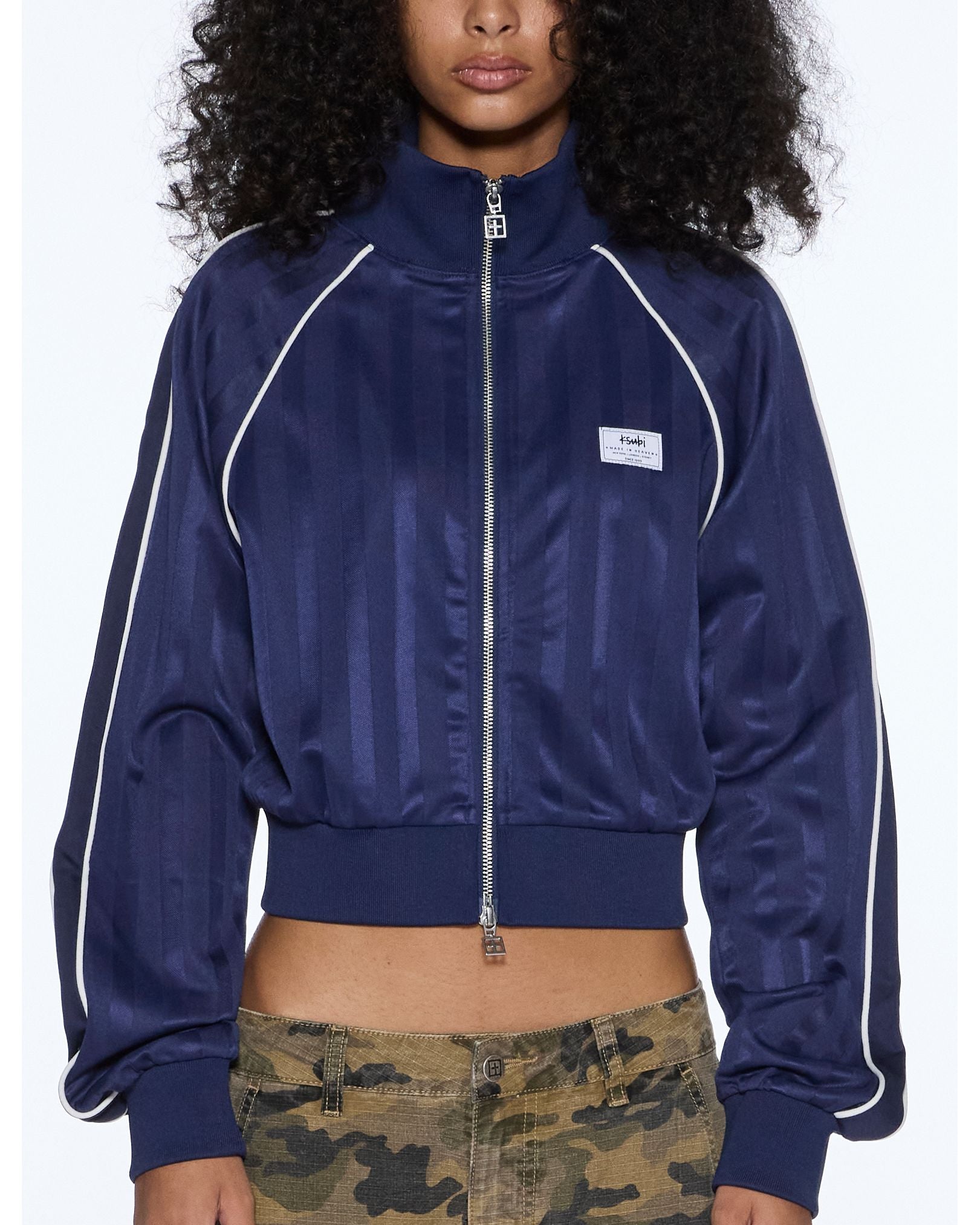 cropped traktop navy