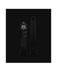 Bracelet montre en rubber haute performance, noir, avec système de fixation rapide pour confort et durabilité.
