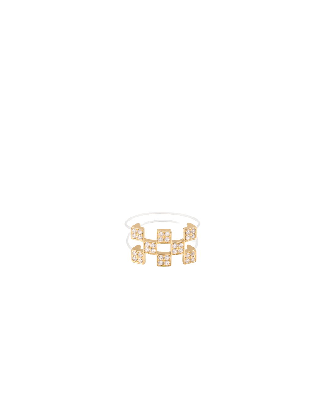 Bague nylon illusion en or 18cts, avec diamants D-F, purété VS, poids 0.32ct. Garantie 5 ans.