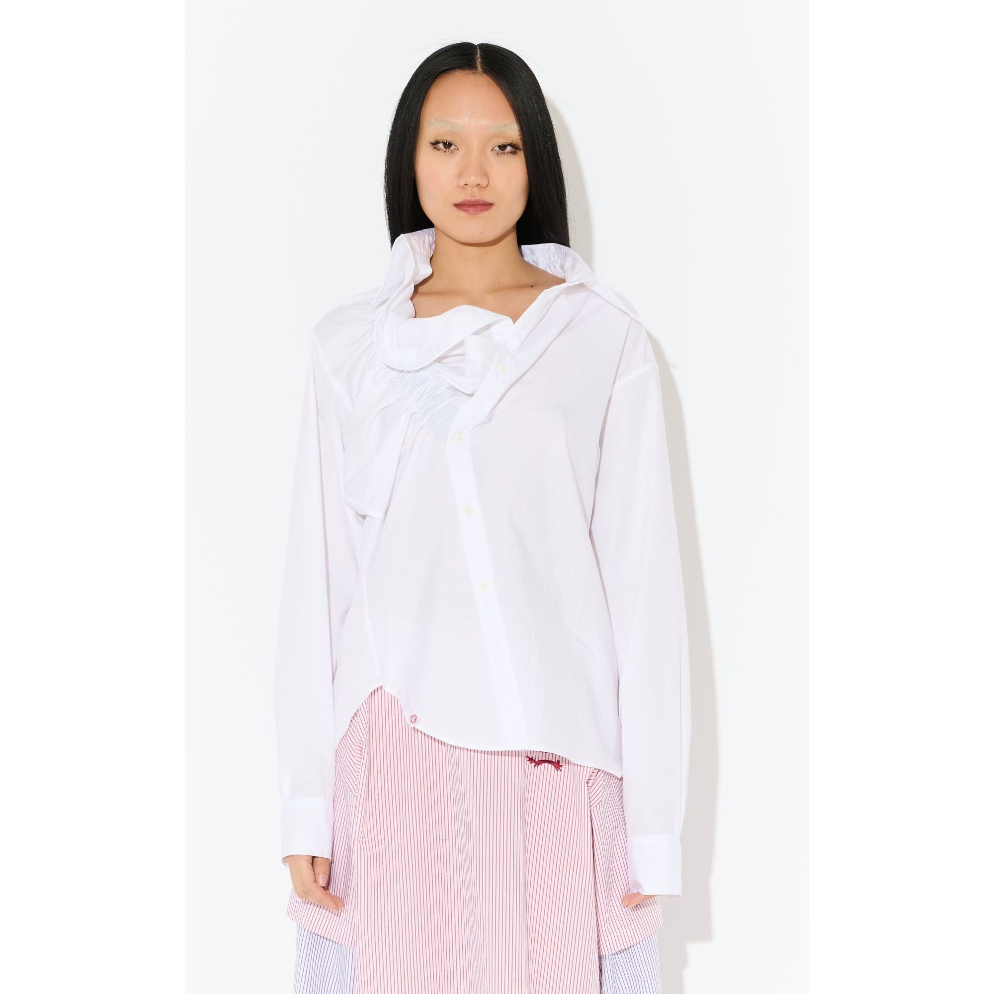 ELASTICATED RUFFLE SHIRT