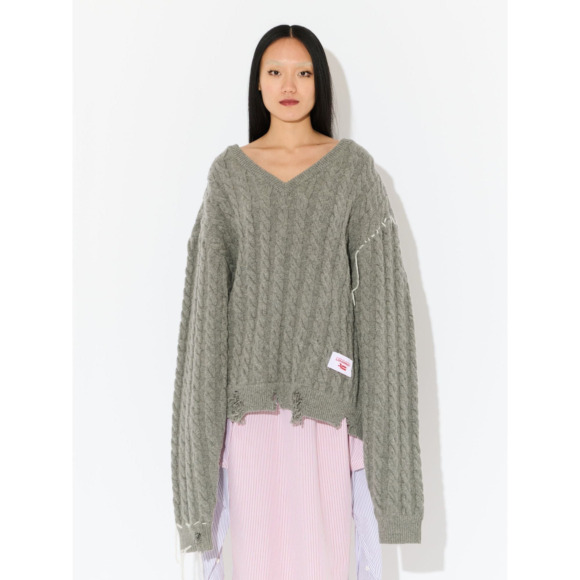LABEL CABLE KNITTED JUMPER