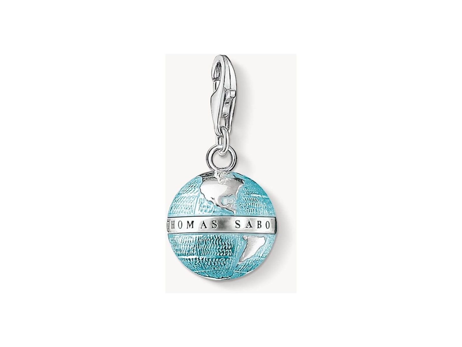 Pendentif charm globe terrestre Thomas Sabo, élégant bijou symbolisant l'amour du voyage et de la découverte.