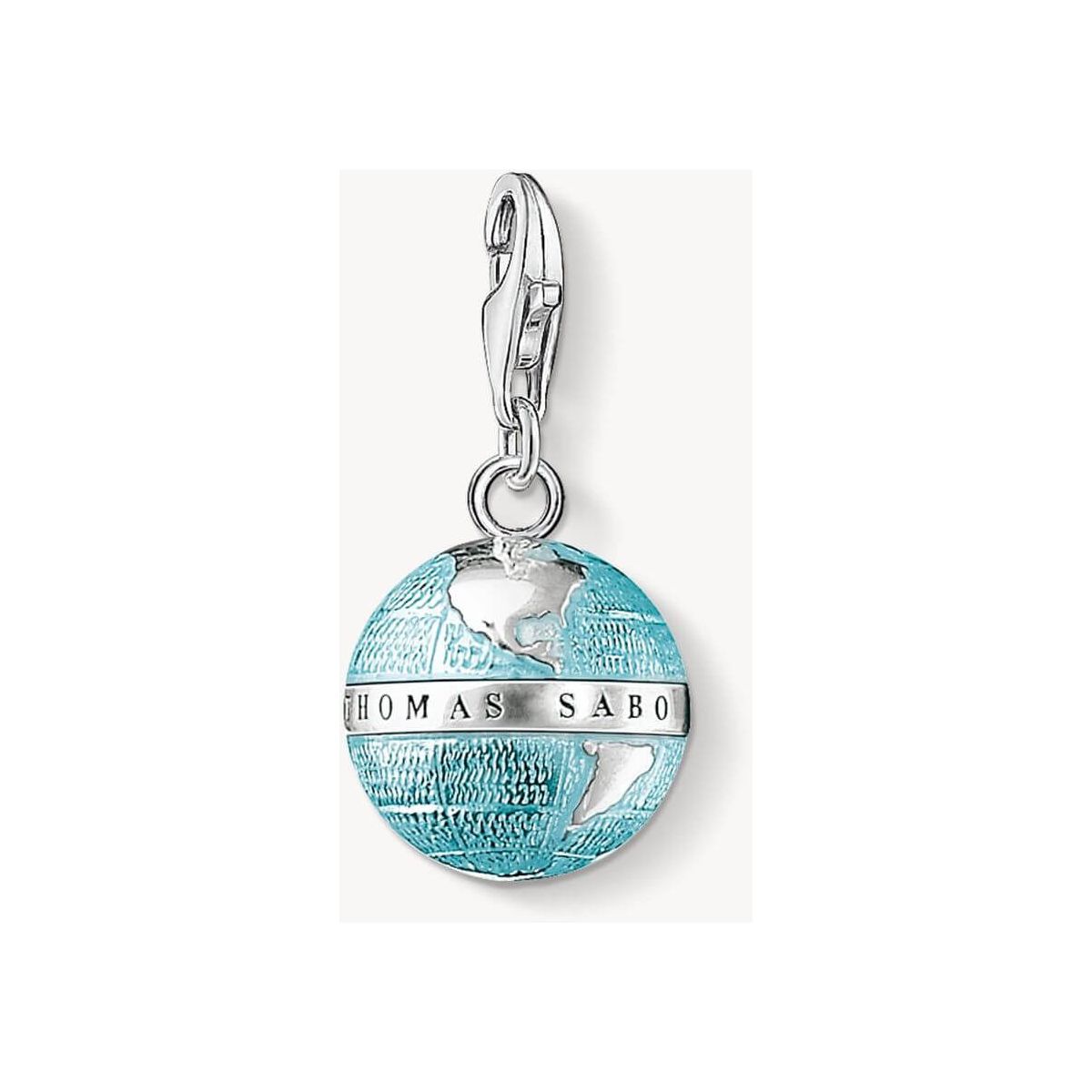 Pendentif charm globe terrestre Thomas Sabo, élégant bijou symbolisant l'amour du voyage et de la découverte.