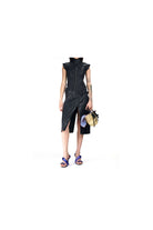 Glazed Denim Belted Dress