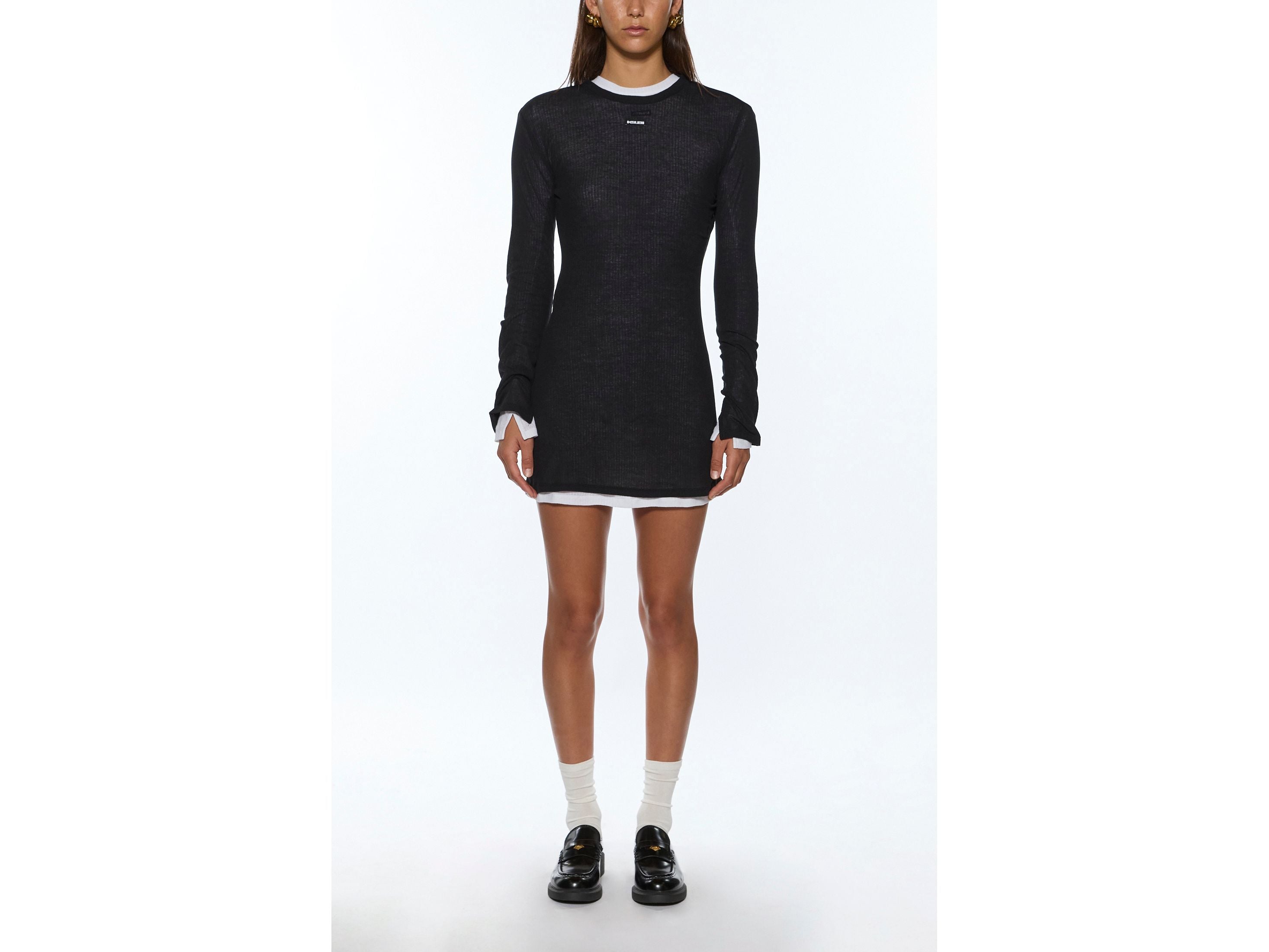crawford ls mini dress black