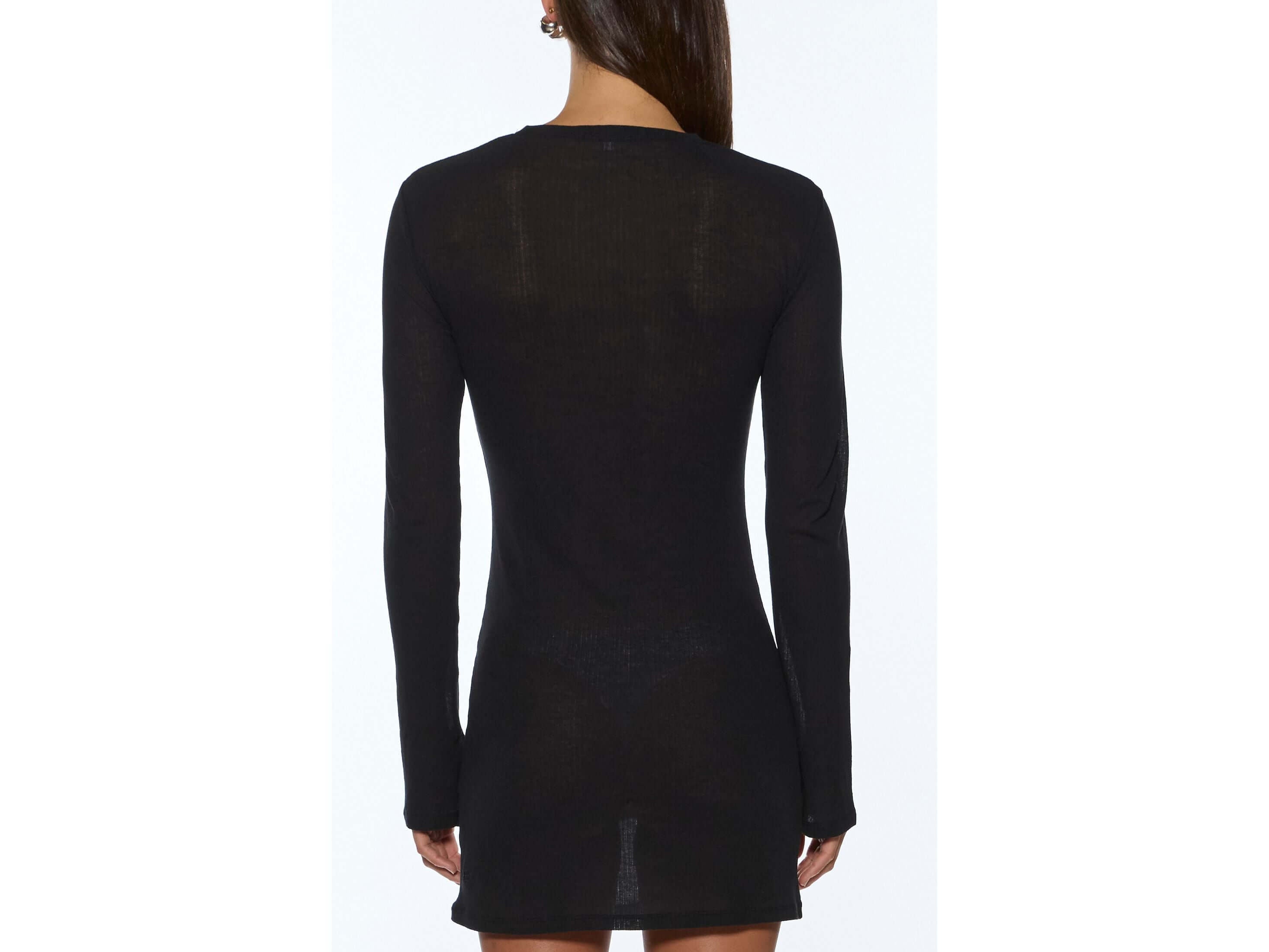 crawford ls mini dress black