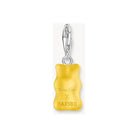 Pendentif charm ours d'or en argent recyclé, avec cristal jaune satiné, collection HARIBO x THOMAS SABO.