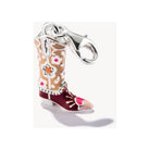 Botte de cowboy en argent charm avec émail coloré et détails 3D, pendant pour un look inspiré du Far West.