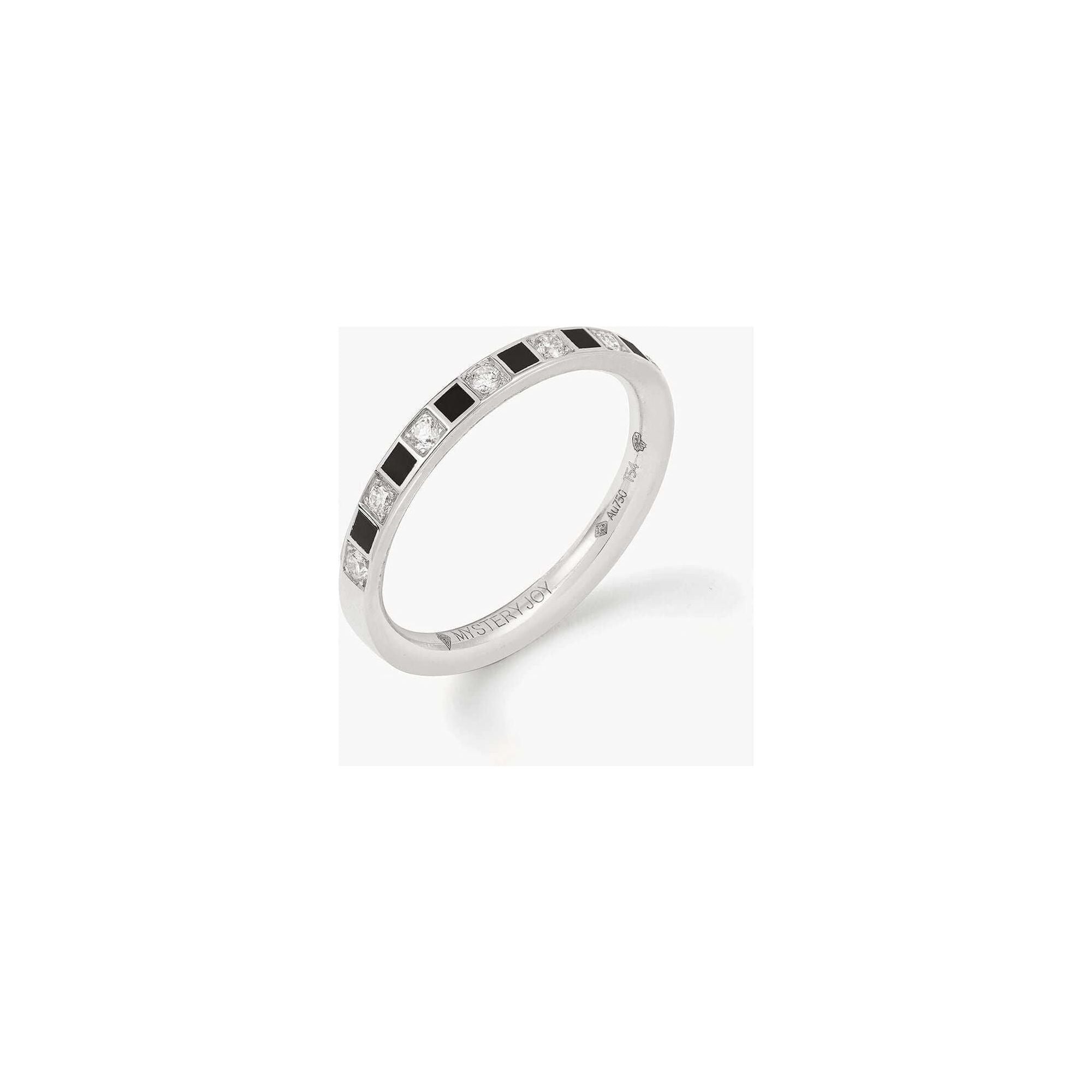 Alliance rêve ring in 18k gold with diamonds, featuring a unique design with black accents and a total diamond weight of 0.15 carats.