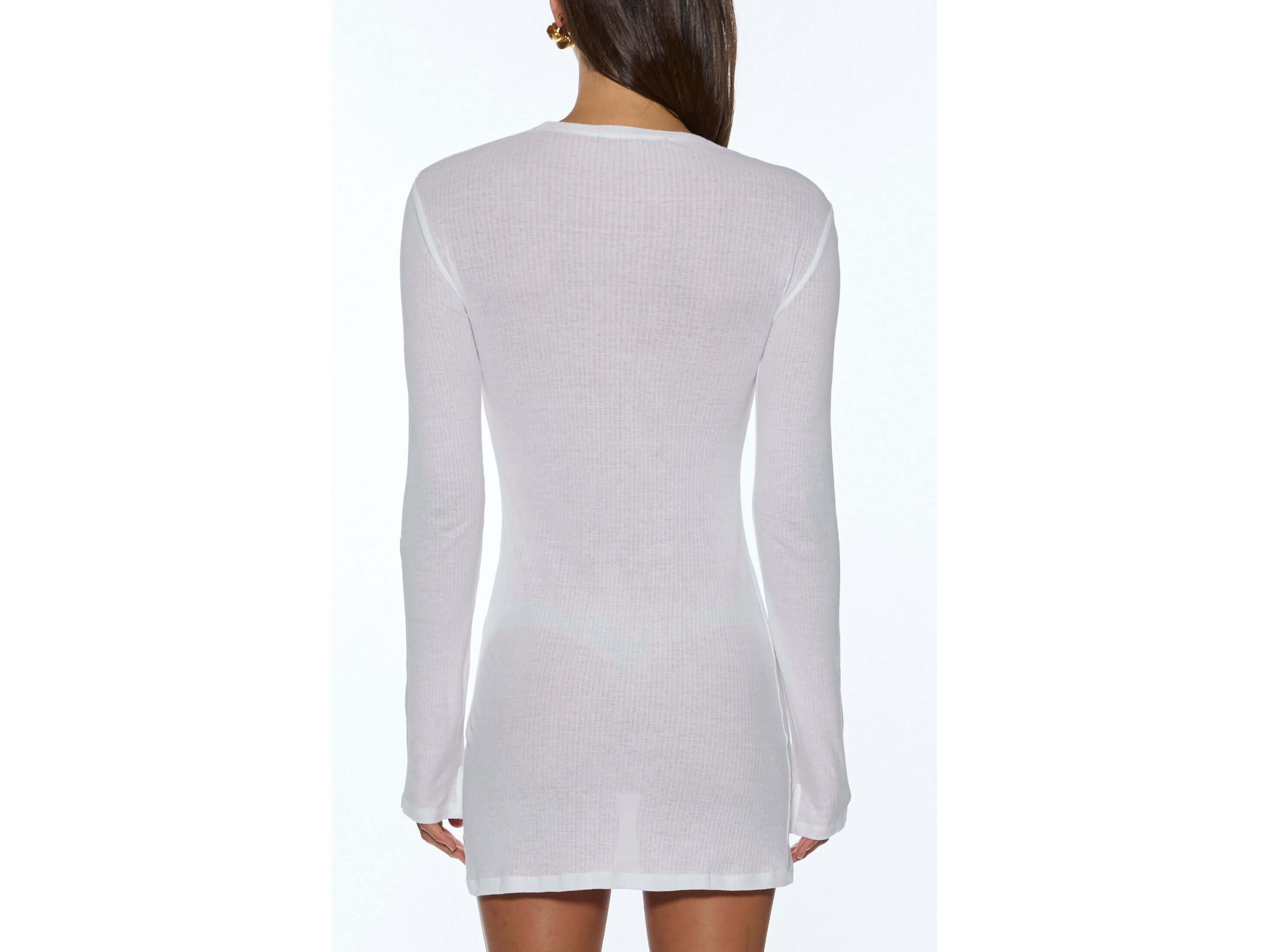 crawford ls mini dress white