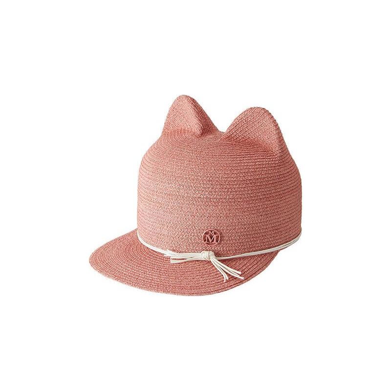 Chapeau casquette Jamie pour enfants, style pratique et protection solaire, couleur rose avec oreilles de chat.