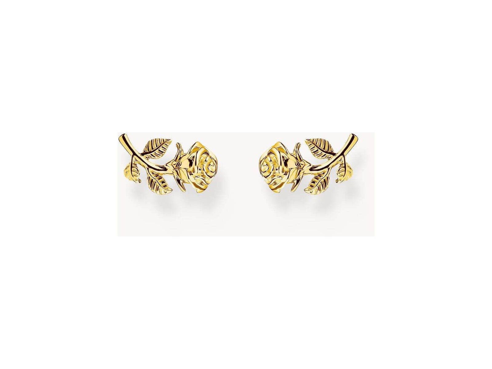 Clous d'oreilles roses plaqué or 18k avec détails raffinés et motif floral, parfaits pour une touche élégante.
