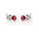 Clous d'oreilles Roses Romance en argent recyclé, plaqué or, design victorien, fleurs en forme de rose détaillées.