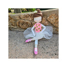 Poupée Ballerine en chiffon doux, ornée de roses délicates, parfaite pour décoration ou cadeau.