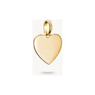 Pendentif charm cœur Connect plaqué or 18k, personnalisé avec gravure, pour bracelets ou chaînes.