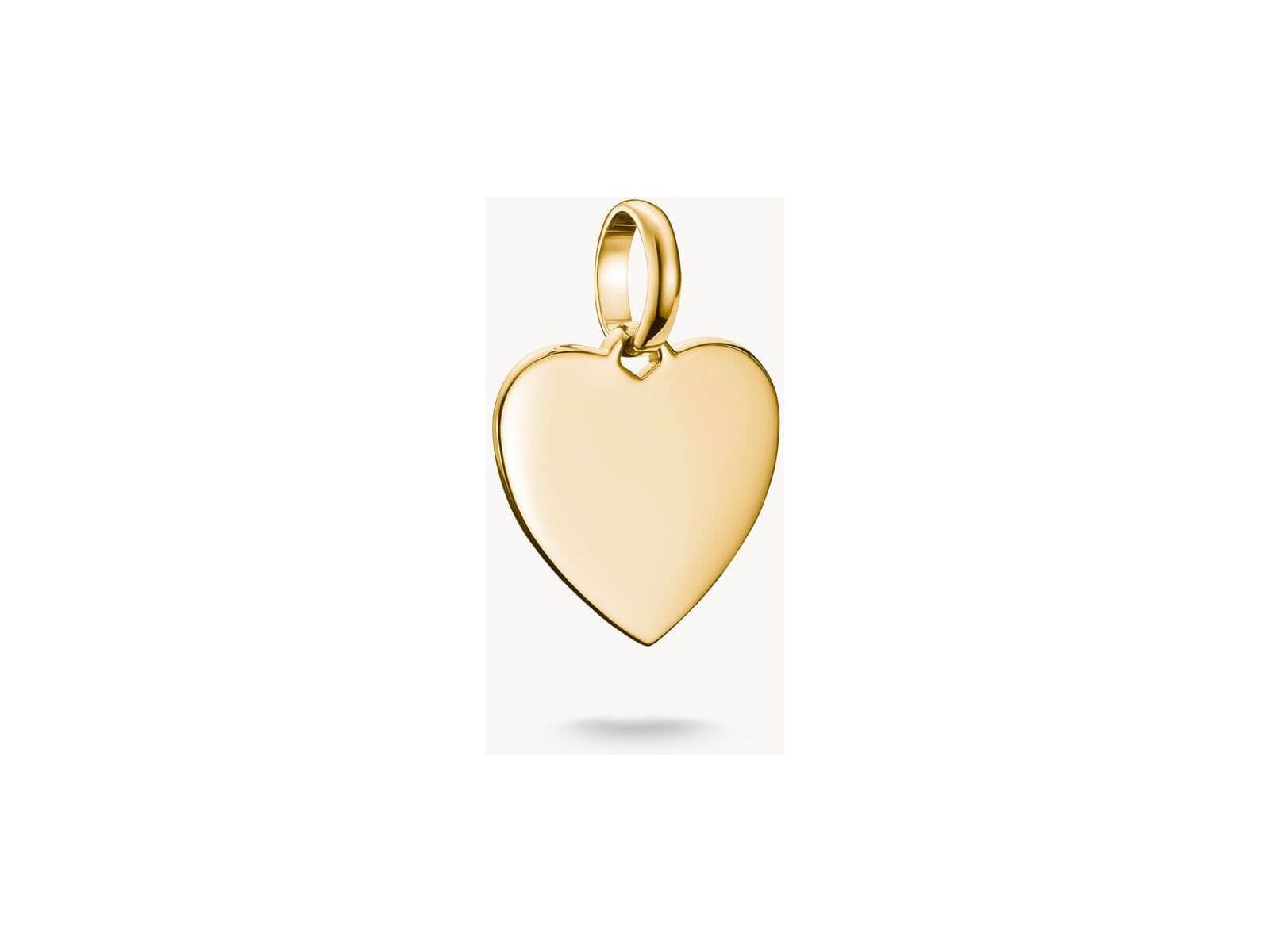 Pendentif charm cœur Connect plaqué or 18k, personnalisé avec gravure, pour bracelets ou chaînes.