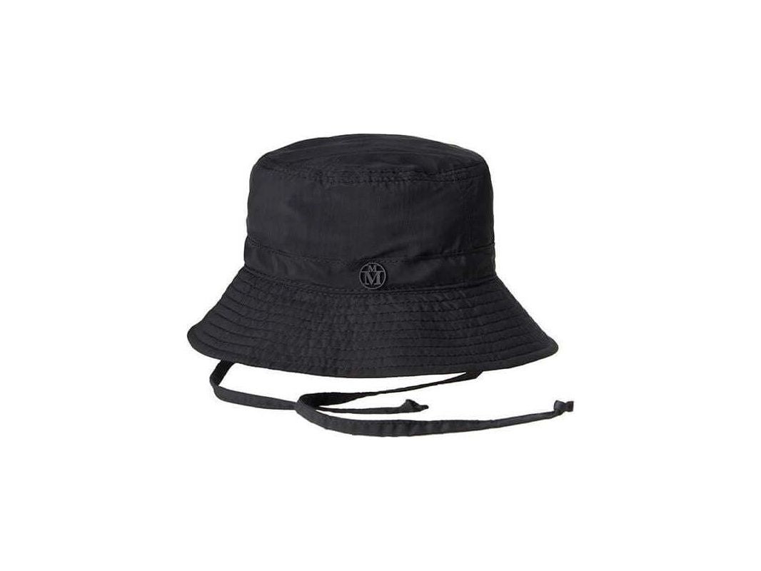 Chapeau bob noir Angele en lycra, idéal pour activités aquatiques et protection solaire.