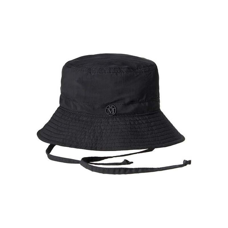Chapeau bob noir Angele en lycra, idéal pour activités aquatiques et protection solaire.