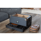 Black Edition Military Humidor with unique matte finish and cedar interior, perfect for cigar storage and maintenance.