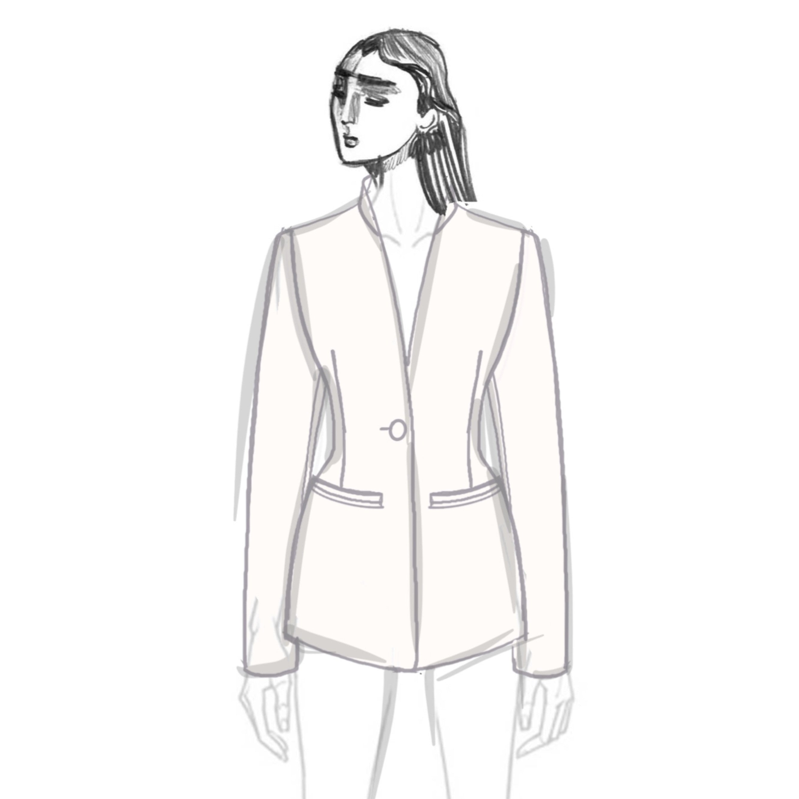 FITTED BLAZER IN CREPE