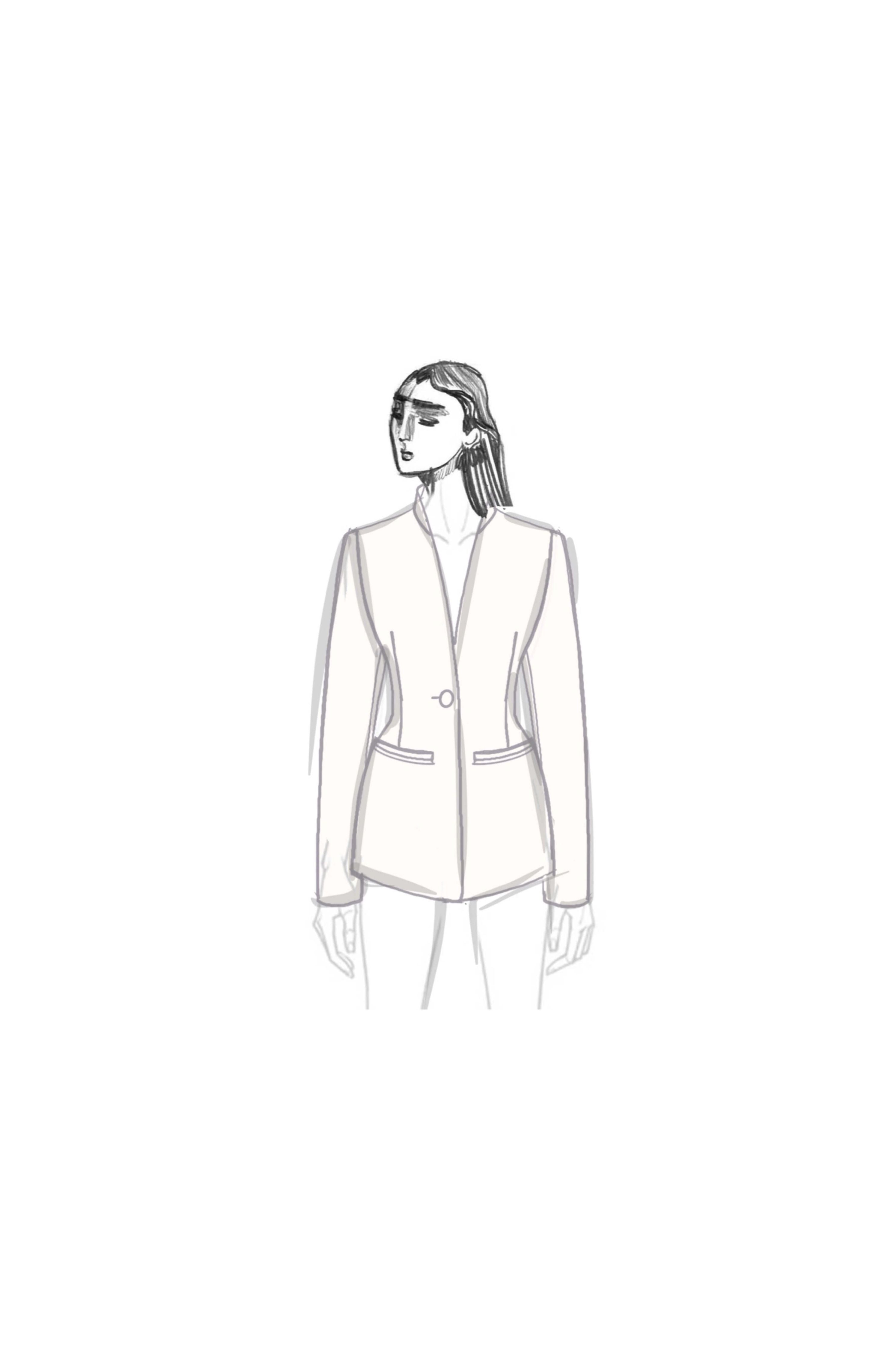 FITTED BLAZER IN CREPE