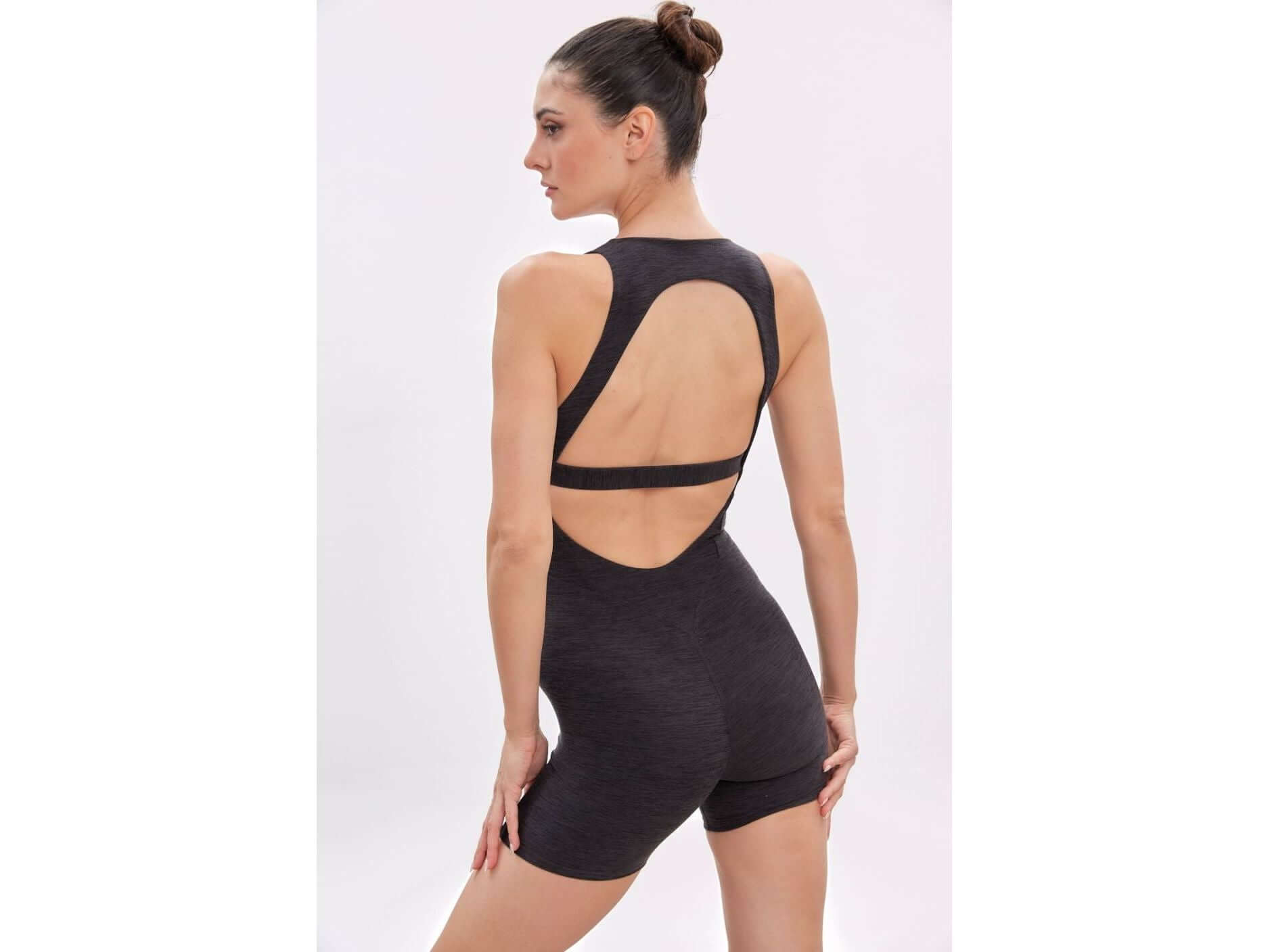 Ribbed Sculpt Open Back Jumpsuit