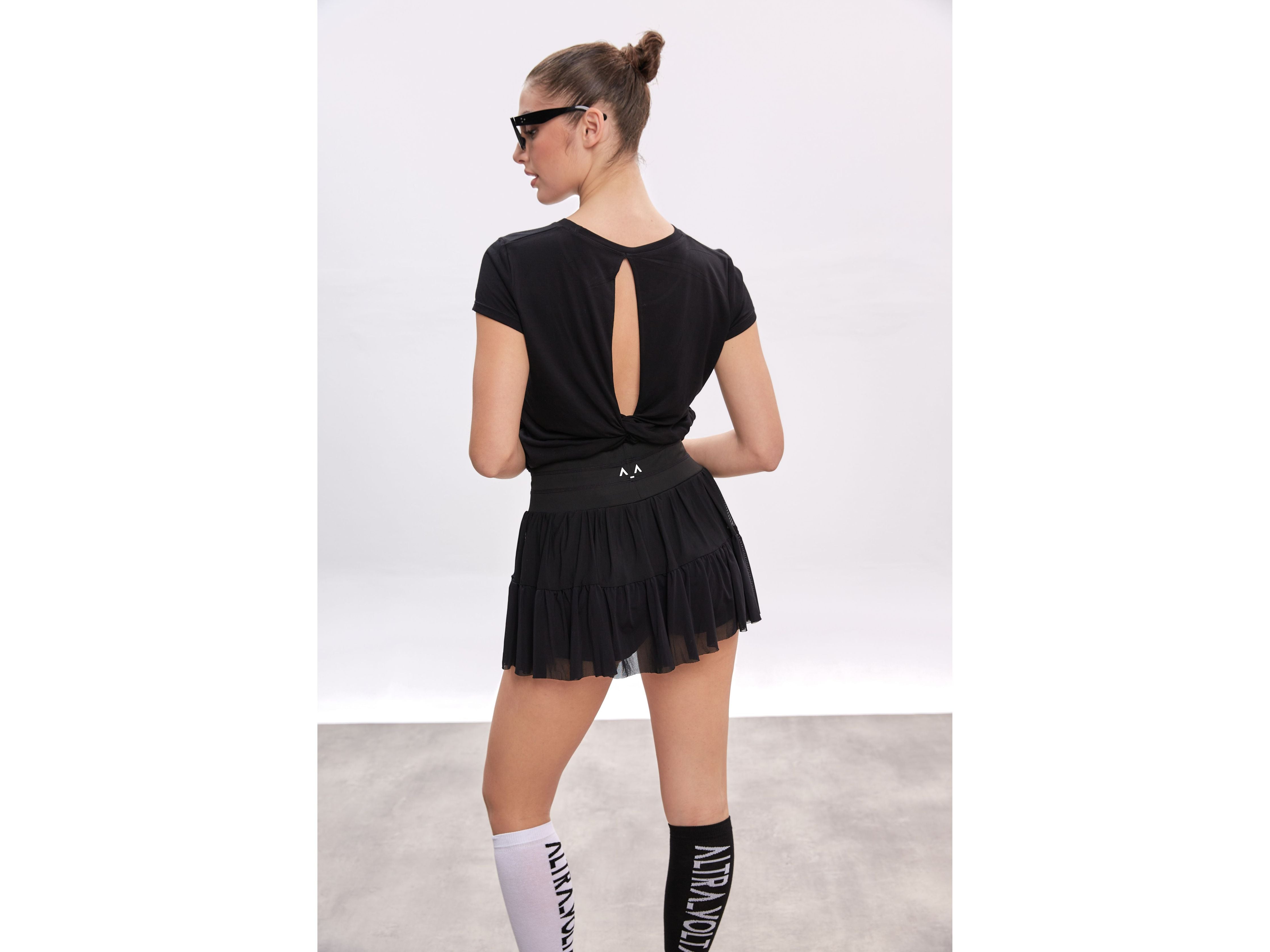 Layered Mesh Skirt with Inner Shorts