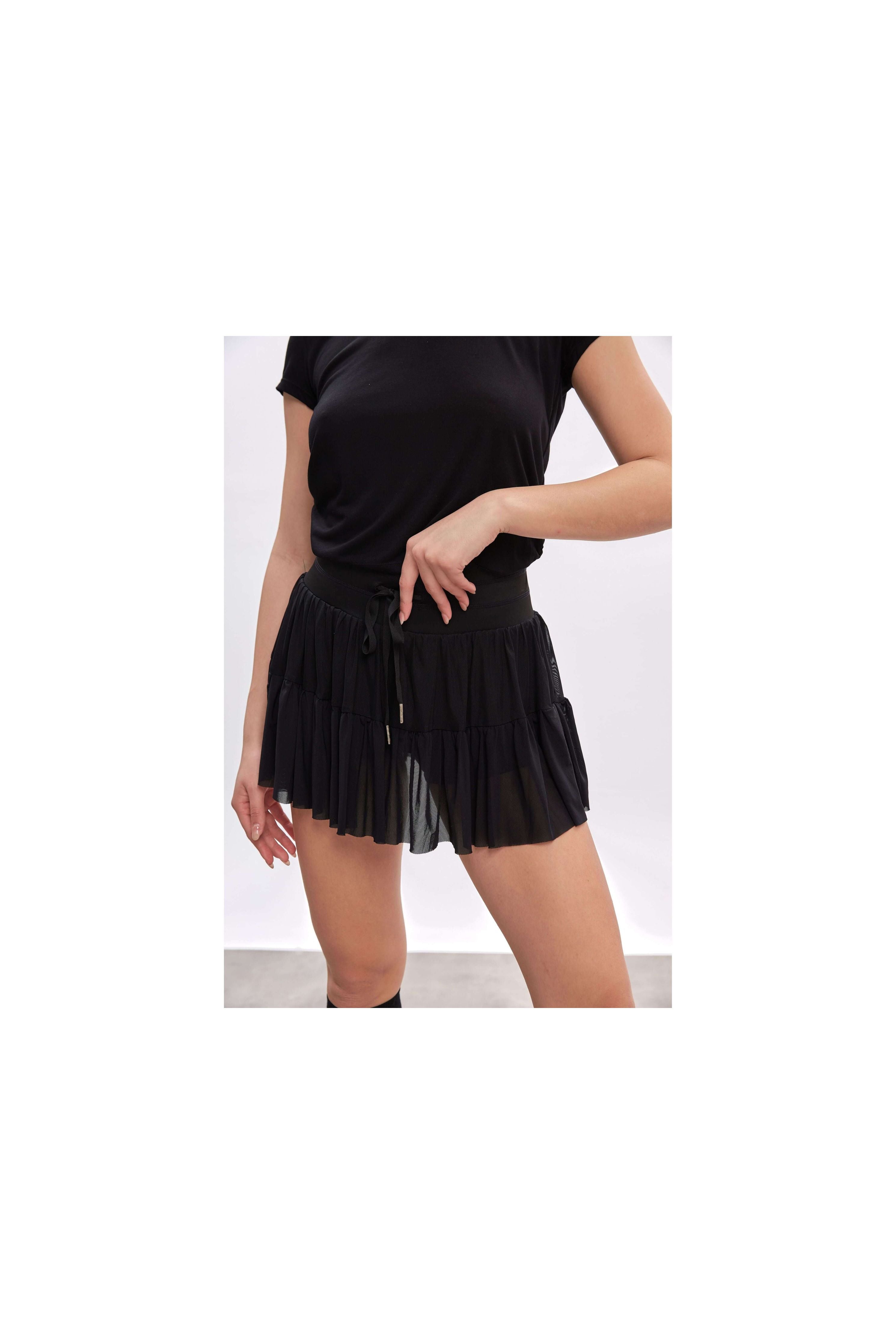 Layered Mesh Skirt with Inner Shorts