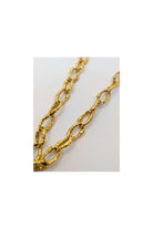 Gold Sandy Textured Chunky Chain Pearl Pendant Necklace