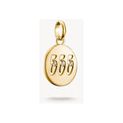 Pendentif charm plaqué or 18 carats avec numéro angélique 555 et pierres blanches en zirconium.