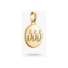 Pendentif charm angélique 666 plaqué or avec pierres blanches, symbole d'équilibre et de raffinement.