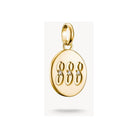Pendentif charm angélique 888 en or plaqué avec pierres blanches, symbole de prospérité et d'abondance.