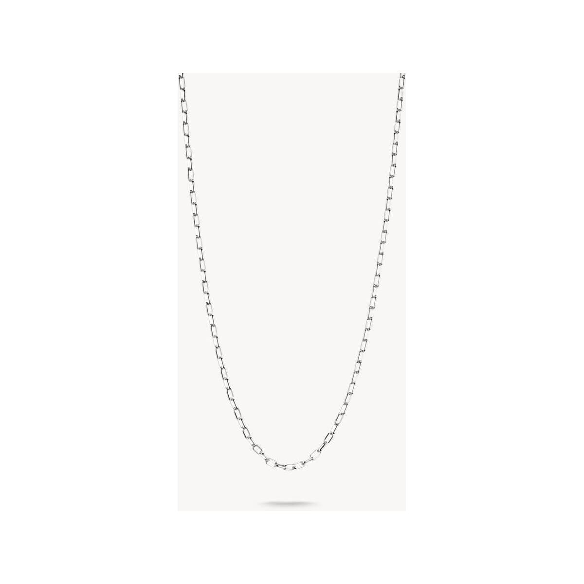 Collier Charm Paperclip en argent 925 recyclé, avec chaîne à maillons ovales allongés pour un style moderne.