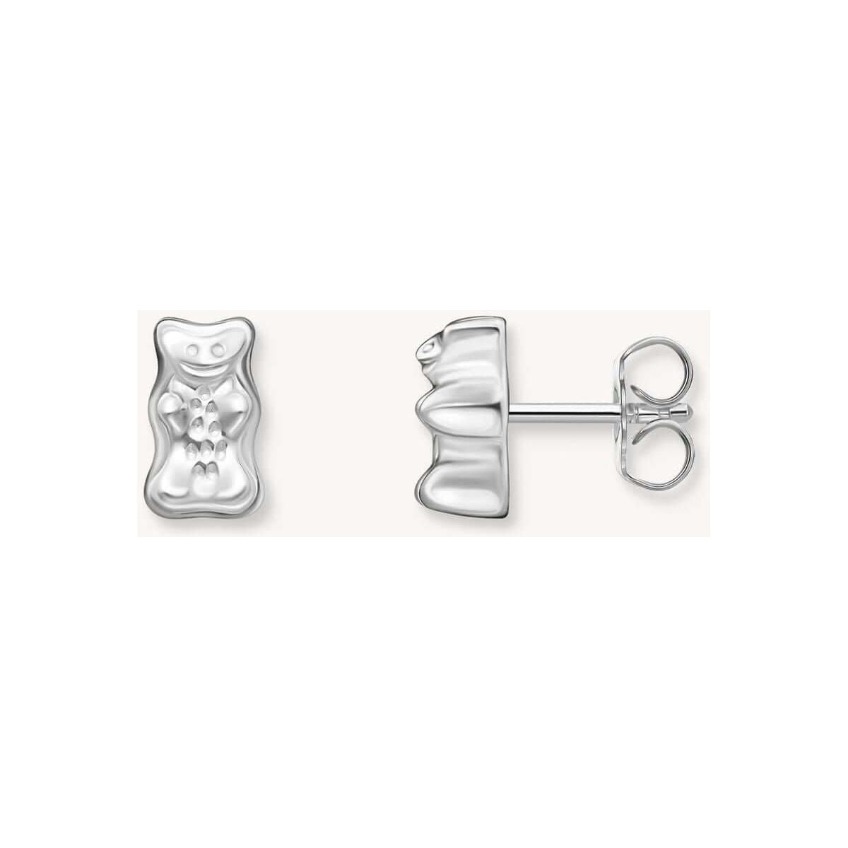 Clous d'oreilles Ours d'Or HARIBO en argent, en forme de bonbon, parfaits pour les amateurs de sucreries.