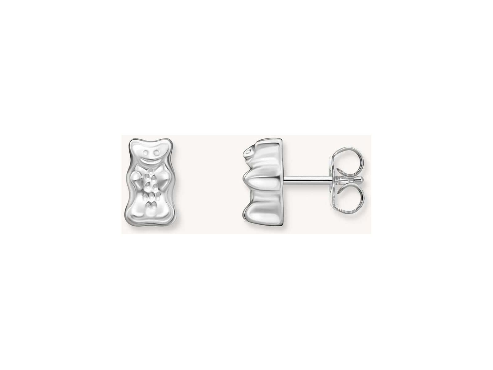 Clous d'oreilles Ours d'Or HARIBO en argent, en forme de bonbon, parfaits pour les amateurs de sucreries.
