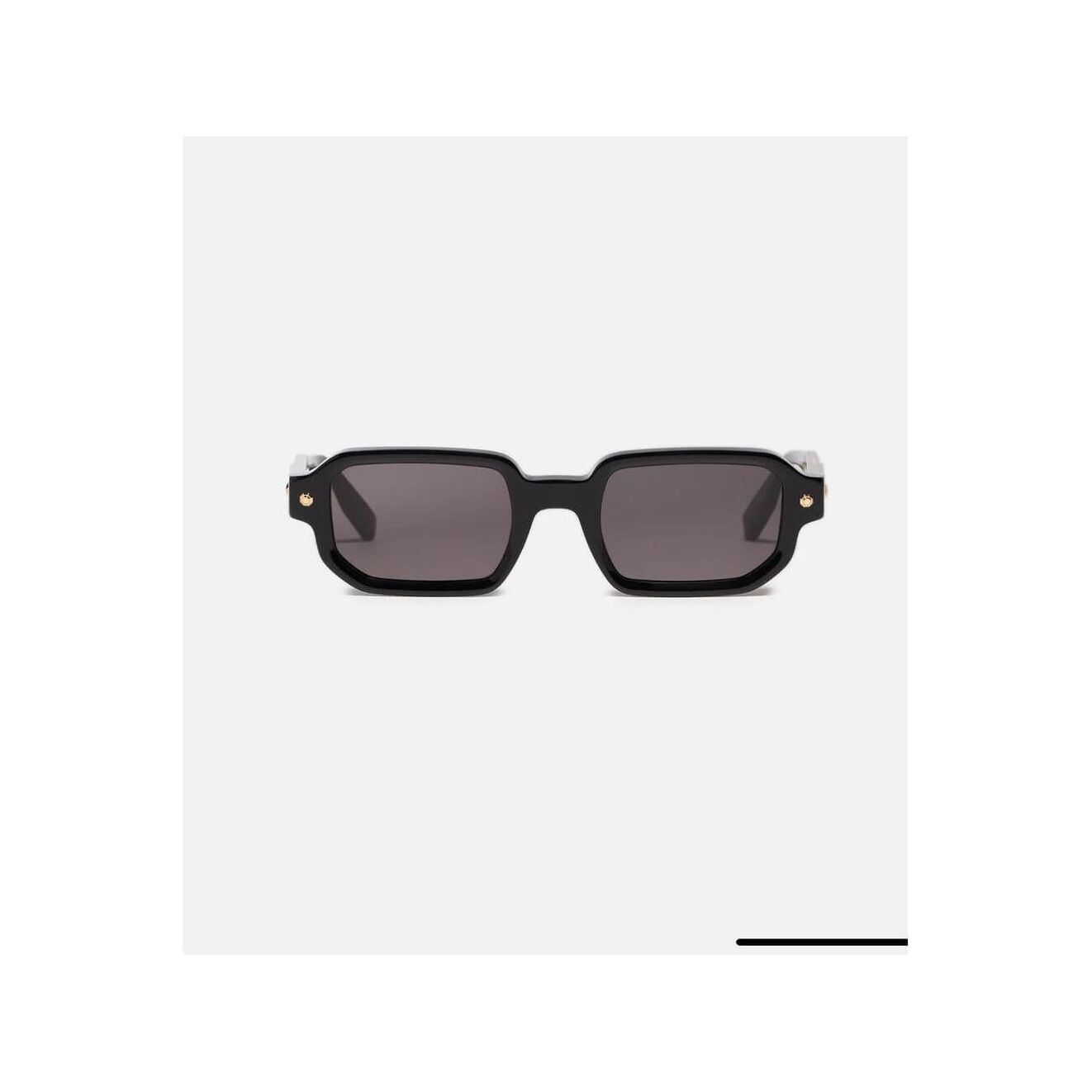 Lunettes de soleil noires rectangulaires Project 06 avec verres foncés et charnières signature John Dalia.