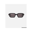 Lunettes de soleil noires rectangulaires Project 06 avec verres foncés et charnières signature John Dalia.