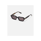 Lunettes de soleil unisexes Shiny black Yellowstone gold, monture en acétate, style rectangulaire.