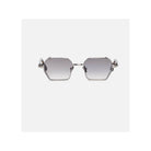 Lunettes de soleil Dennis C423, monture géométrique en acier inoxydable avec verres dégradés et embouts en acétate.