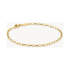 Bracelet charm en plaqué or 18 carats au design paperclip moderne et élégant, idéal pour personnaliser avec des pendentifs.