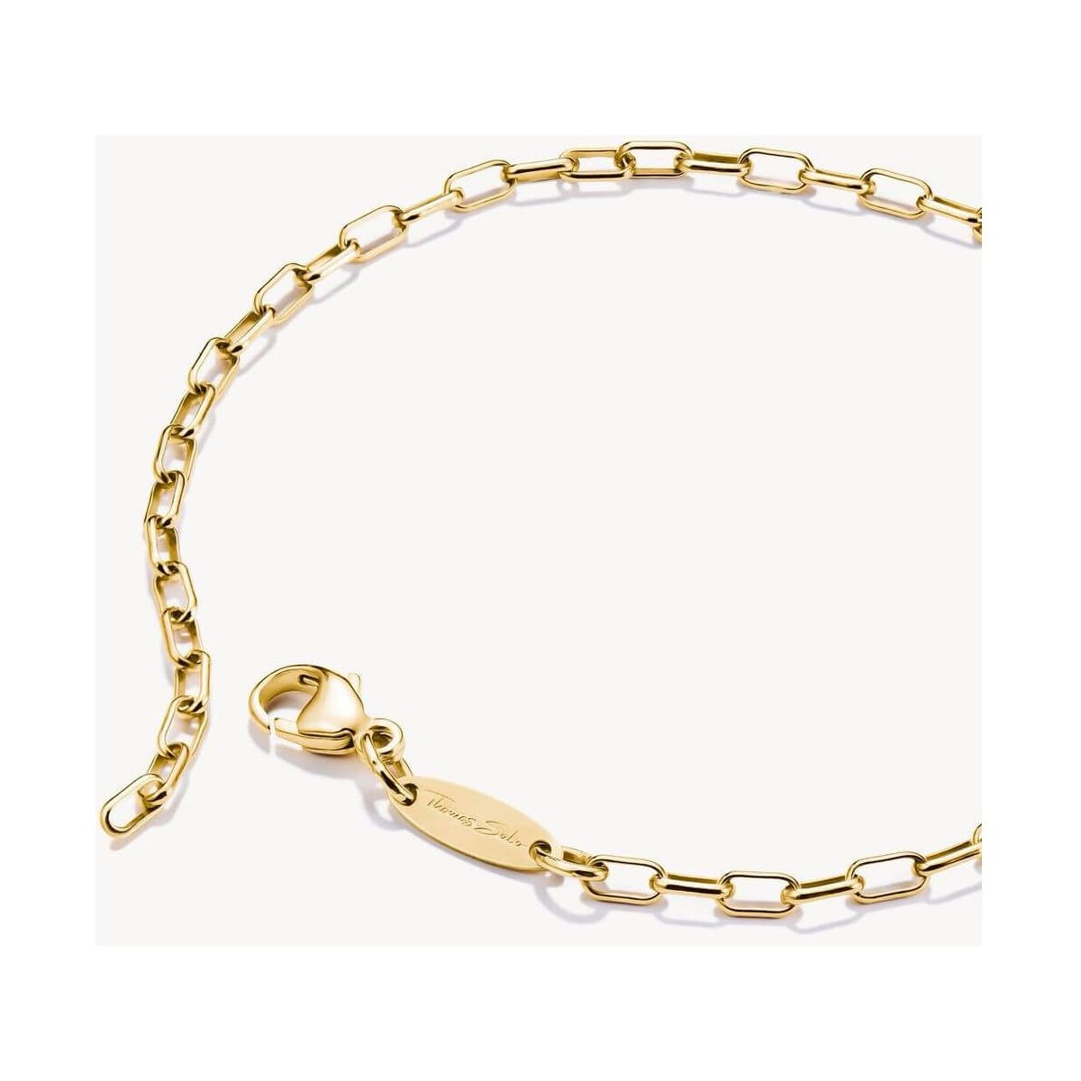 Bracelet charm Paperclip en plaqué or 18 carats avec maillons ovales allongés, design moderne et élégant.
