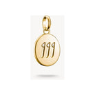 Pendentif charm numéro angélique 111 en or plaqué, avec pierres blanches en zirconium pour un style élégant.