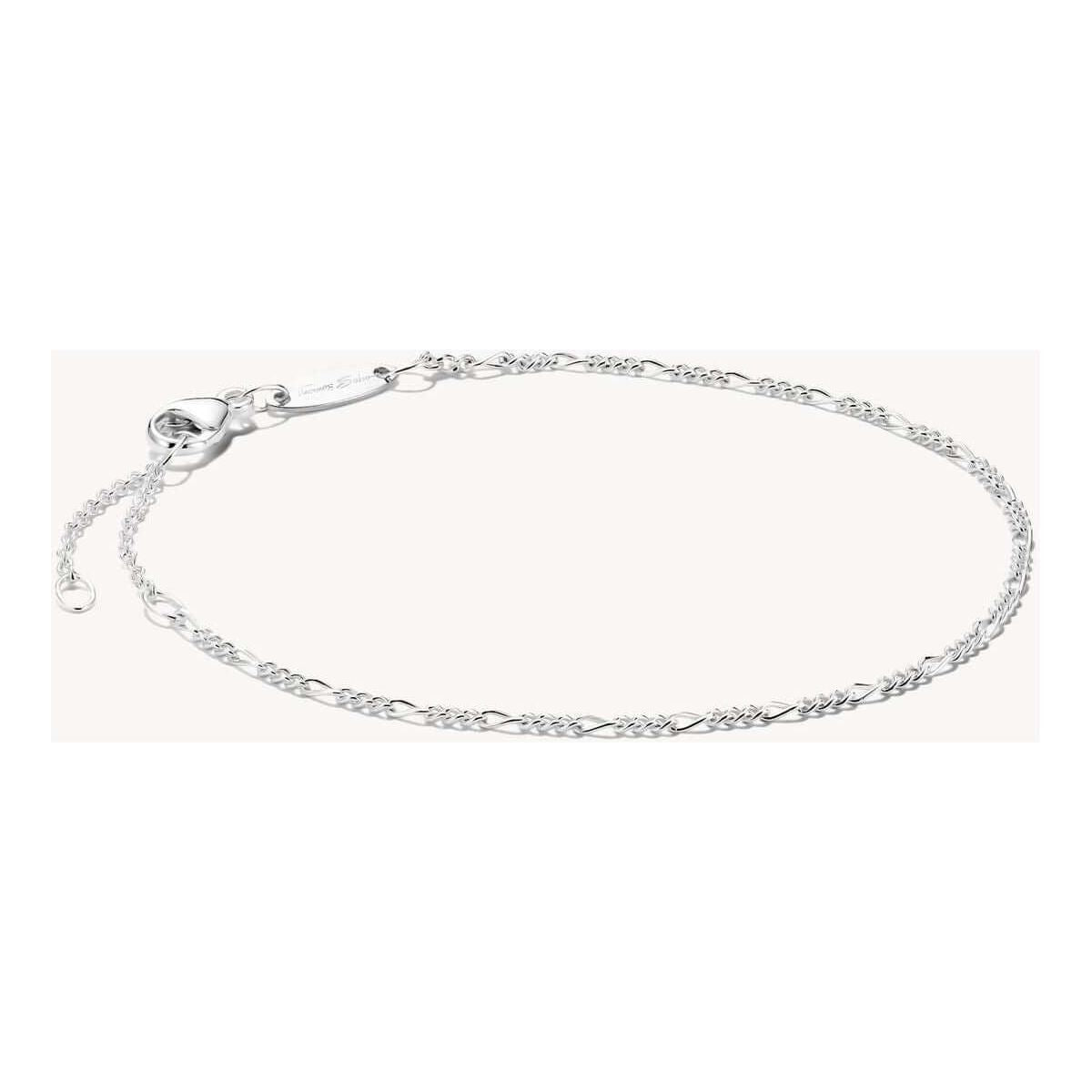 Bracelet charm en argent 925 recyclé au design Figaro, élégant et polyvalent, avec chaînette d'extension.